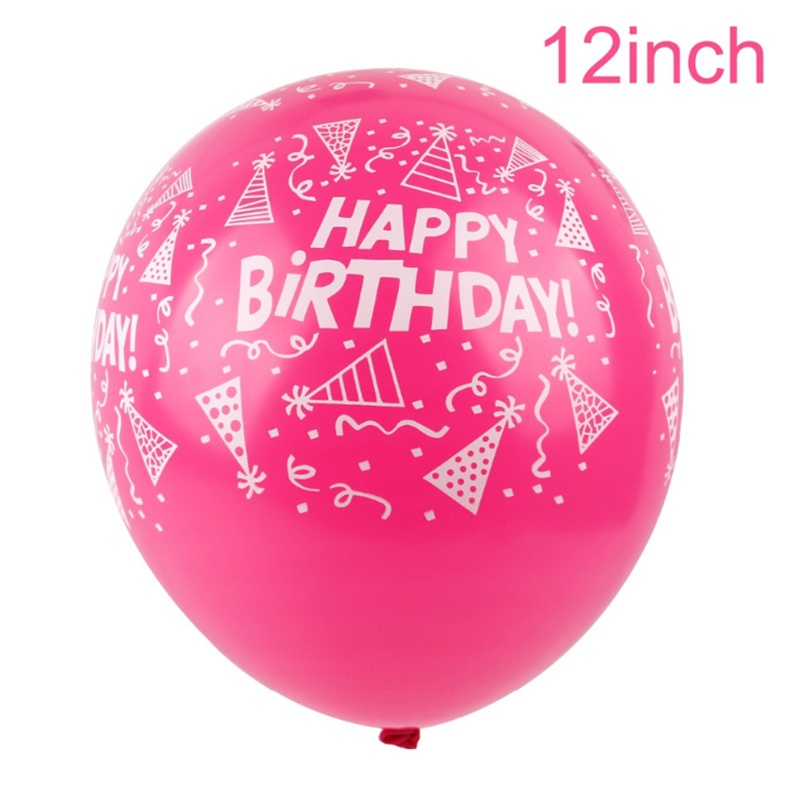 10 bong bóng cao su Happy Birthday nhiều màu
