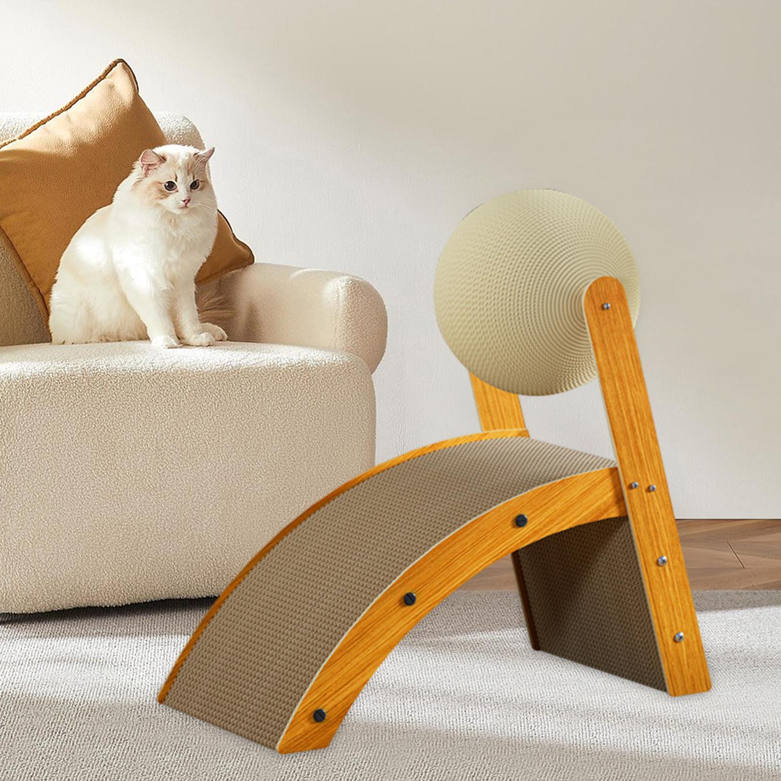 Cat Scratch Pad with Rotatable Ball Cat Scratcher Toy Protect Furniture