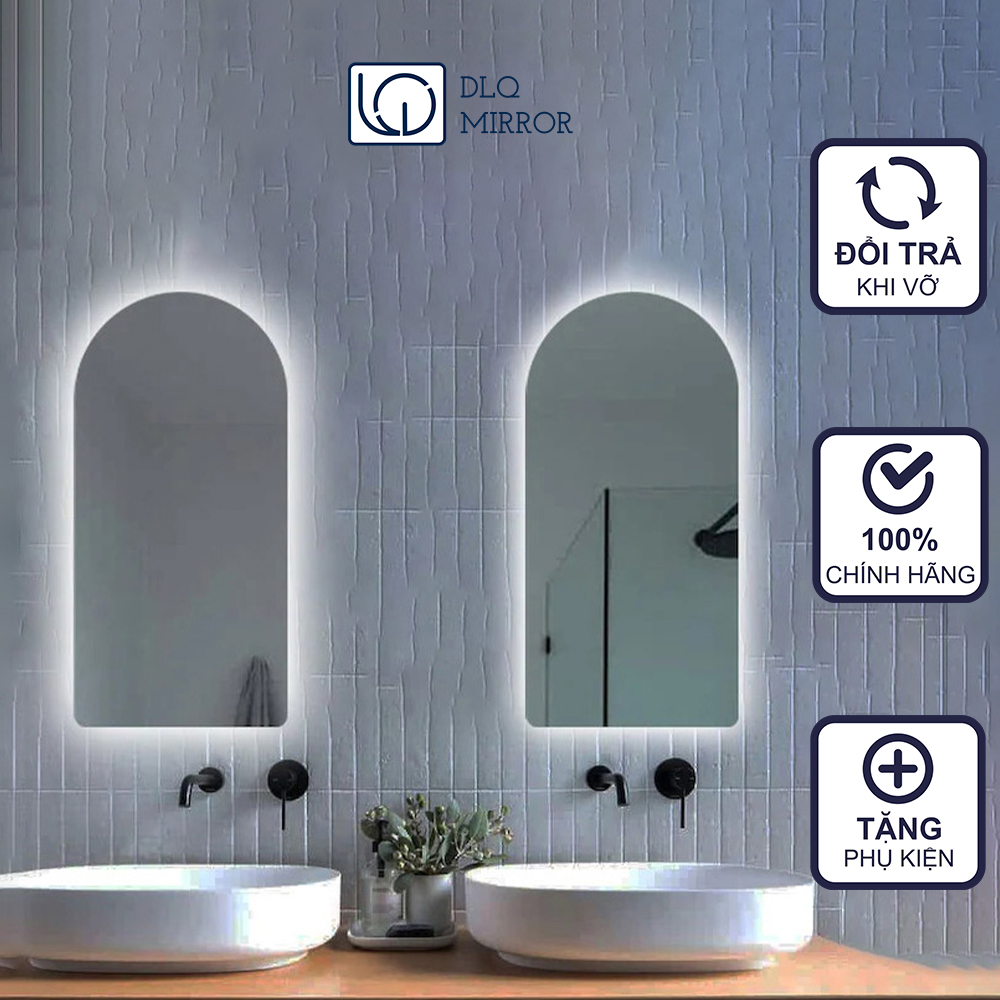 Gương Led Cảm Ứng Hình Oval Treo Tường Kích Thước Theo Yêu Cầu DLQ INTERIORS Trang Trí Nhà Cửa, Phòng Tắm