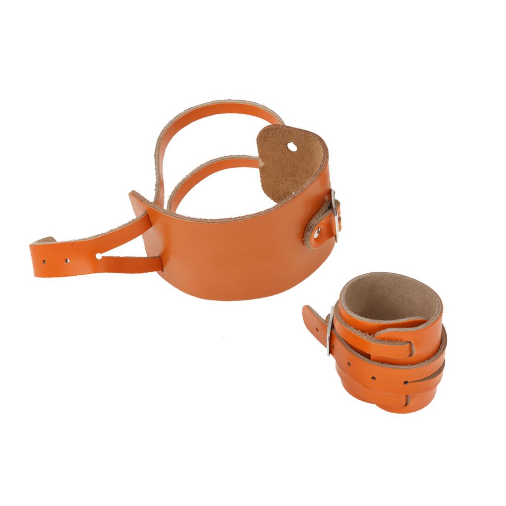 1 Pair Leather Weightlifting Wrist Support Adjustable Training Wrist Wraps