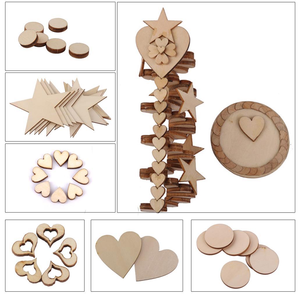 40Pieces Unfinished Wooden Round Discs Blank Plain Cutouts Wood Slices Circle Embellishments Scrapbooking DIY Craft Decoration Cards