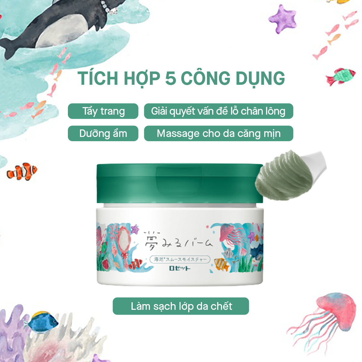 Sáp Tẩy Trang Bùn Biển Rosette Làm Sạch Sâu Dưỡng Ẩm Giúp Da Mềm Mịn Dreamy Balm Sea Clay Smooth Moisture 90G