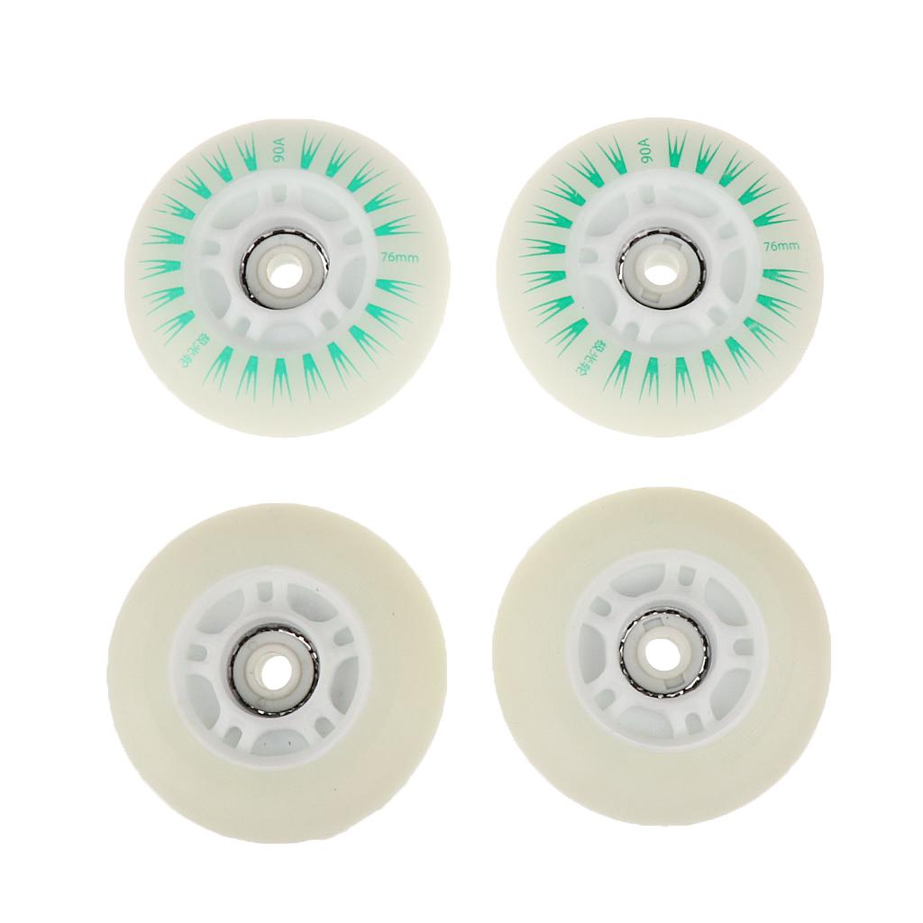4 Pieces LED Lights Flashing Inline Roller Skate Replacement Wheels 3 Sizes