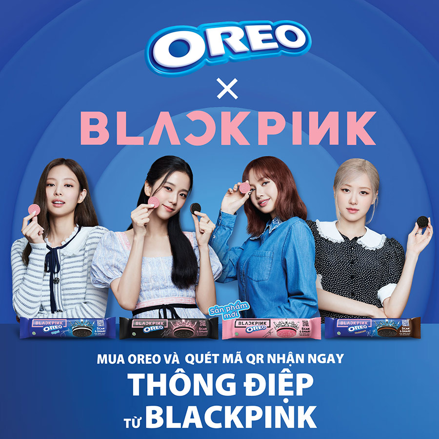 [Limited Edition] Combo 3 thanh Bánh quy OREO BLACKPINK vị Kem lạnh việt quất 3x119.6g