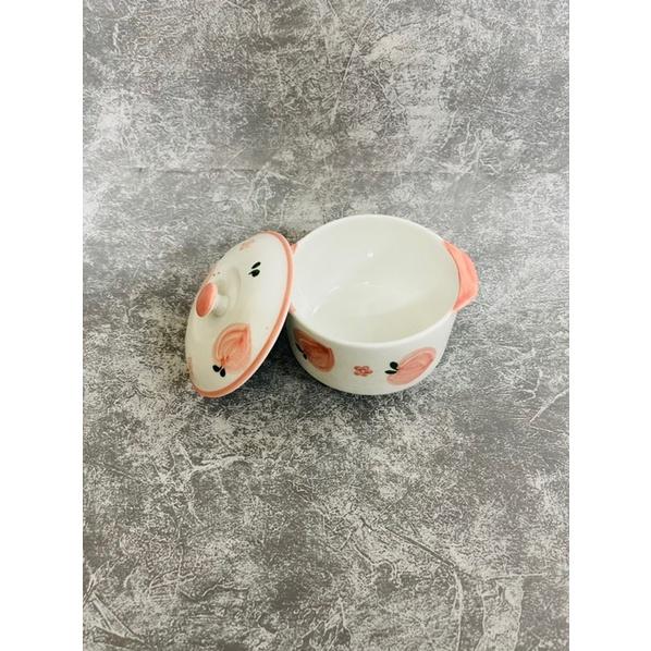 Thố chưng yến/bát súp sứ Bát Tràng 600ml