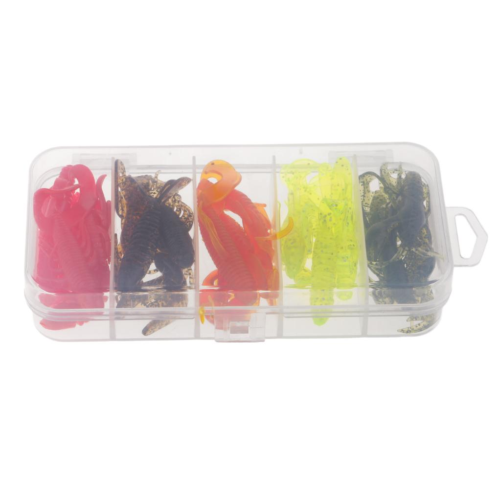 20pcs Soft Bait Silicone Lures Worm Fishing Lures Shrimp Crayfish Lure Set