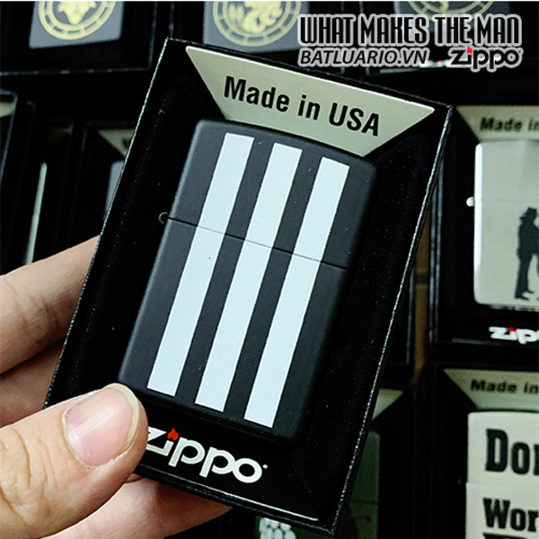 Bật Lửa Zippo 218 Black White Stripes