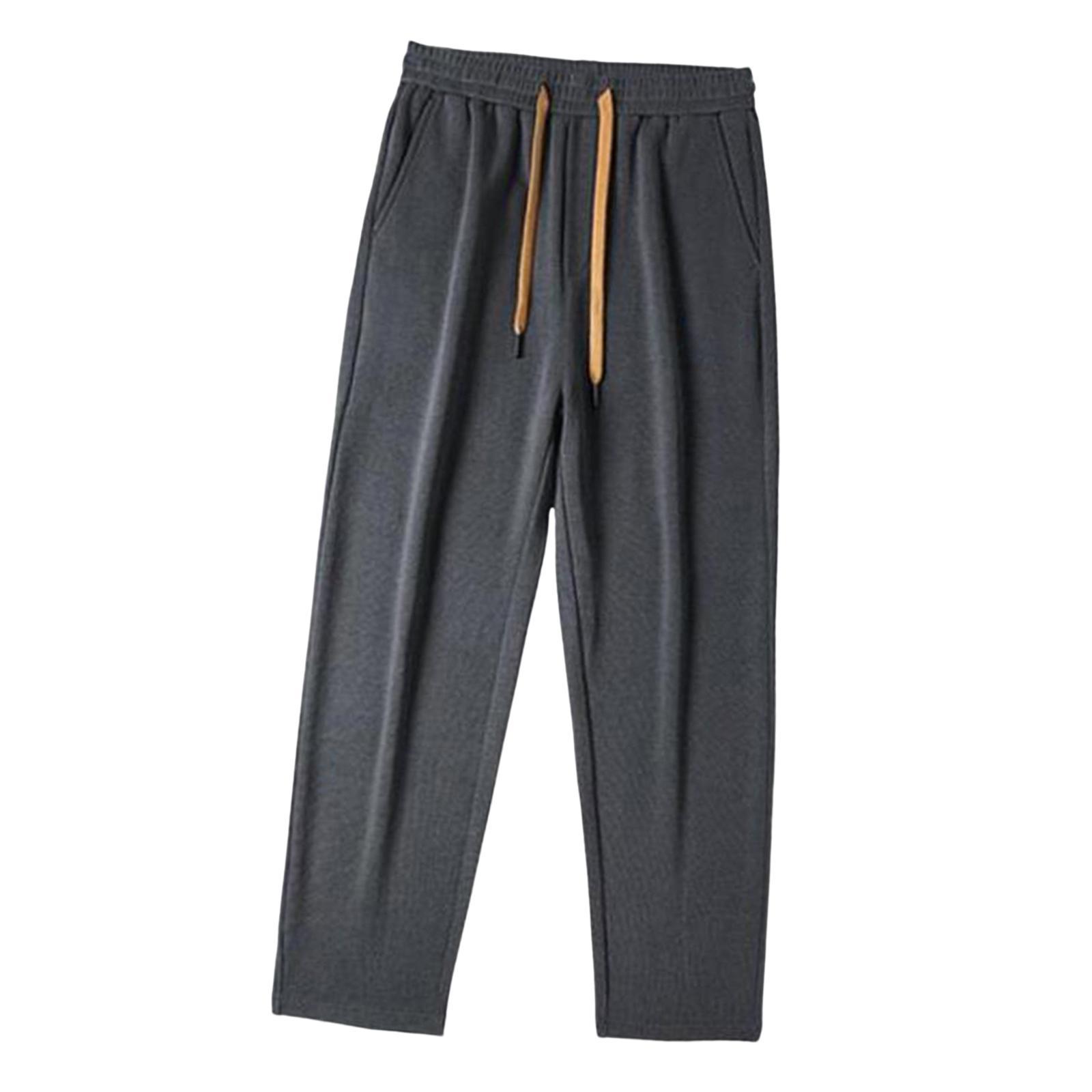 Men's Athletic Sweatpants Loose Fit Pants Joggers for Men with Pockets, Open Bottom Drawstring