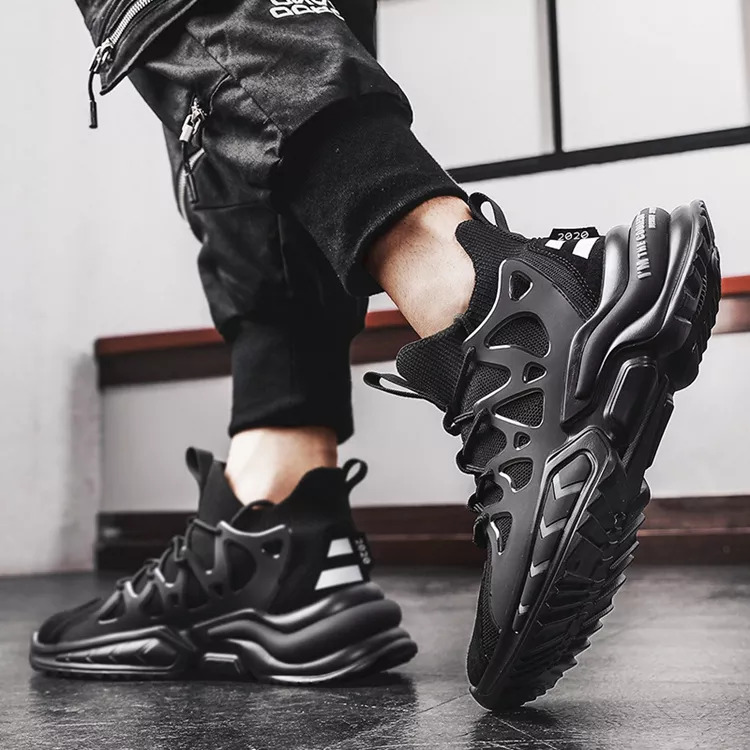 Giày Thể Thao Nam GEMI - Giày Sneaker Màu Xám - Đen, Giày Thể Thao Cao Cổ Cực Chất - G5165