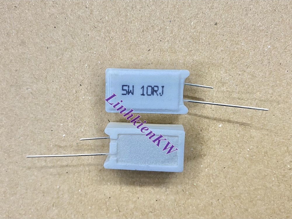 Trở Sứ Cắm 5W 10RJ 1% Chân Đồng, Mới 100%.
