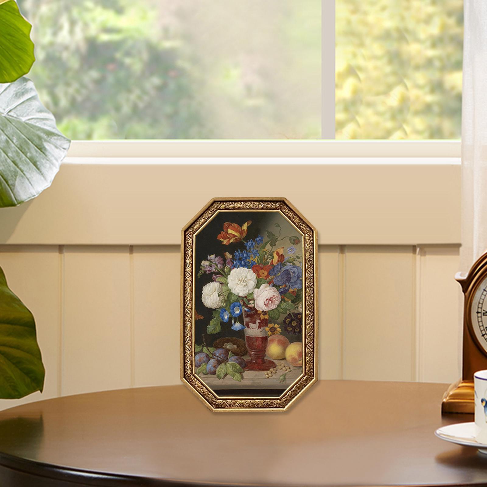 Photo Frame Picture Frame Artwork Resin Antique Style Embossed Frame Photo Display Frame Ornament for Home Hallway Tabletop Decoration Gift