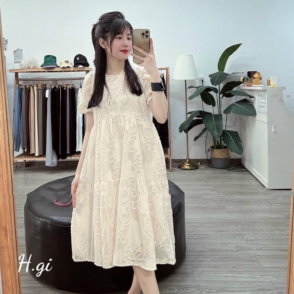 Đầm Bầu Váy Bầu cao cấp dáng suông Chất Lụa Hàn Mềm, siêu mát Thấm Mồ Hôi Tốt, Freesize từ 45 đến 70Kg