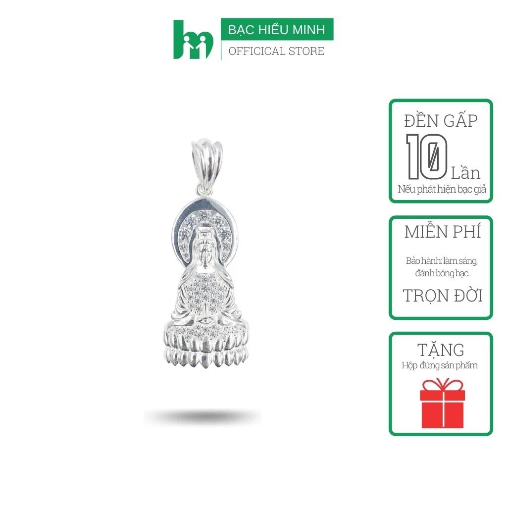 Mặt Dây Chuyền Nam Nữ - Hình Phật Bà - Bạc Hiểu Minh DMD275S Bảo Hành Vĩnh Viễn
