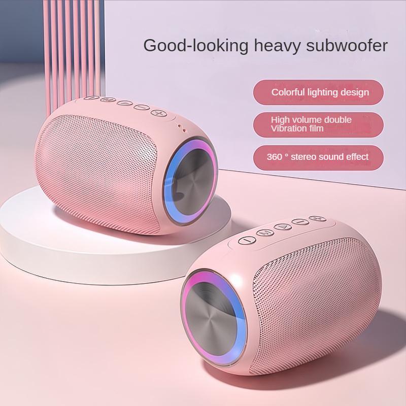Loa Bluetooth không dây Âm lượng lớn Thẻ cắm di động tại nhà Điện thoại di động mini ngoài trời Bluetooth Loa siêu trầm âm thanh nhỏ Màu sắc: Hồng