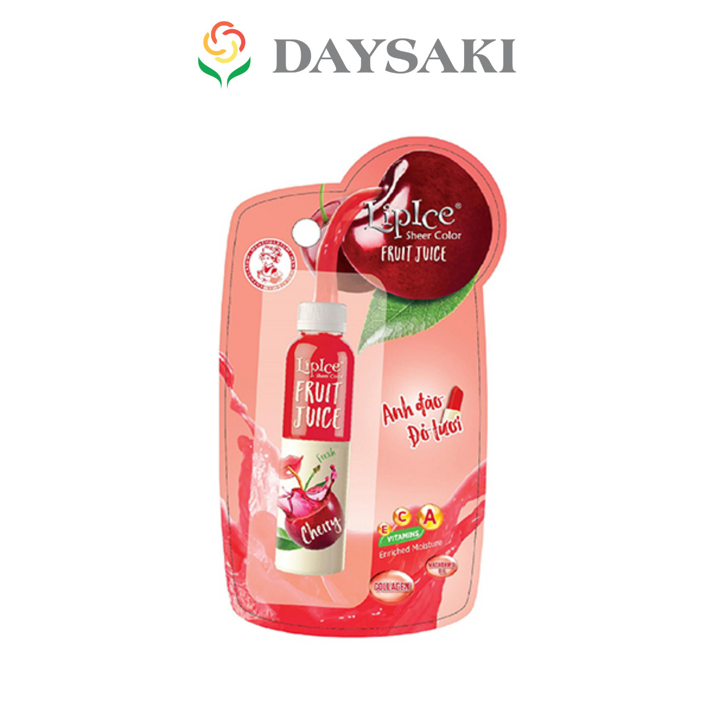 LipIce Son Dưỡng Môi Chiết Xuất Trái Cây Màu Đỏ Tươi Sheer Color Fruit Juice 4g