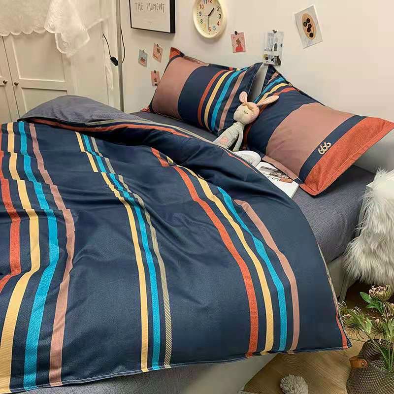 Bộ chăn ga gối cotton LIDACO PL1 - Kẻ 7 Màu
