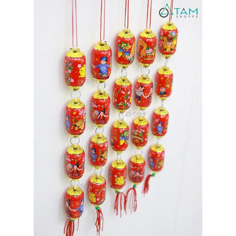 Set 5 dây 4 lồng đèn dài họa tiết treo cây mai đào T-PKTMD-65