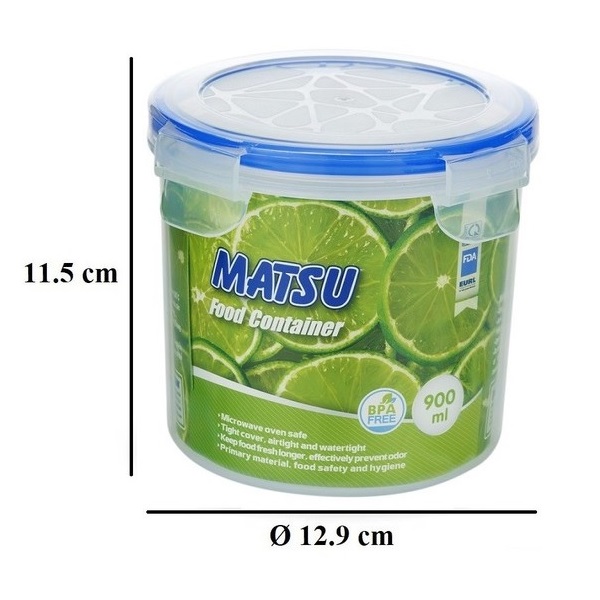 Hộp đựng thực phẩm tròn nhựa Duy Tân Matsu 900ml - 03420 - Hàng chính hãng