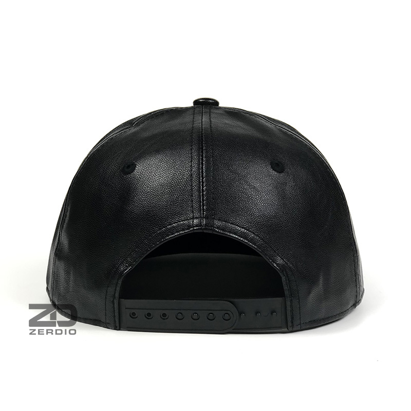 Mũ lưỡi trai snapback hiphop, mũ da nam đen trơn cao cấp SN87