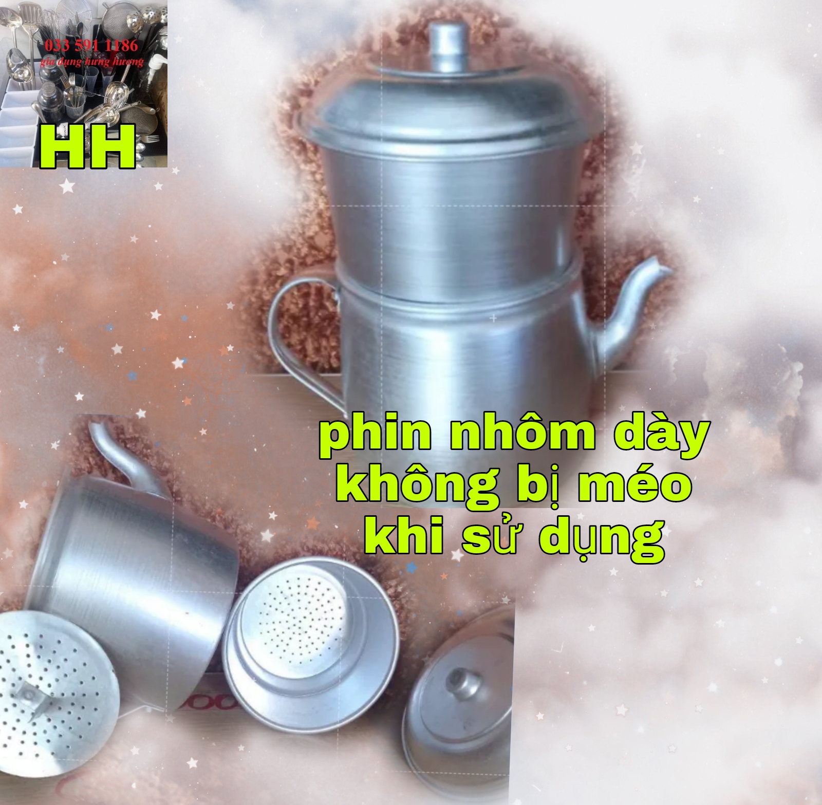 Phin nhôm lớn pha coffe dụng cụ pha chế