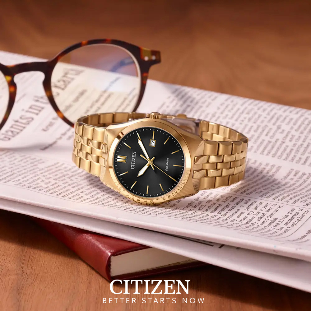 Đồng Hồ Nam Citizen Dây Kim Loại Máy Eco-Drive BM7333-85E - Mặt Đen