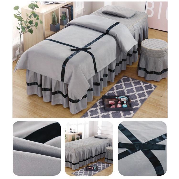 Bộ 4 Món Vỏ Chăn Ga Gối Đệm Mát Xa Chất Liệu Vải Lanh Thân Thiện Với Da