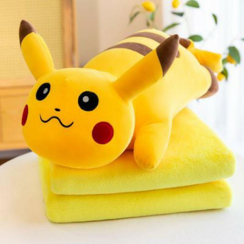 Bộ chăn gối văn phòng đa năng hình thú bông tiên cá, pikachu, heo thiên sứ