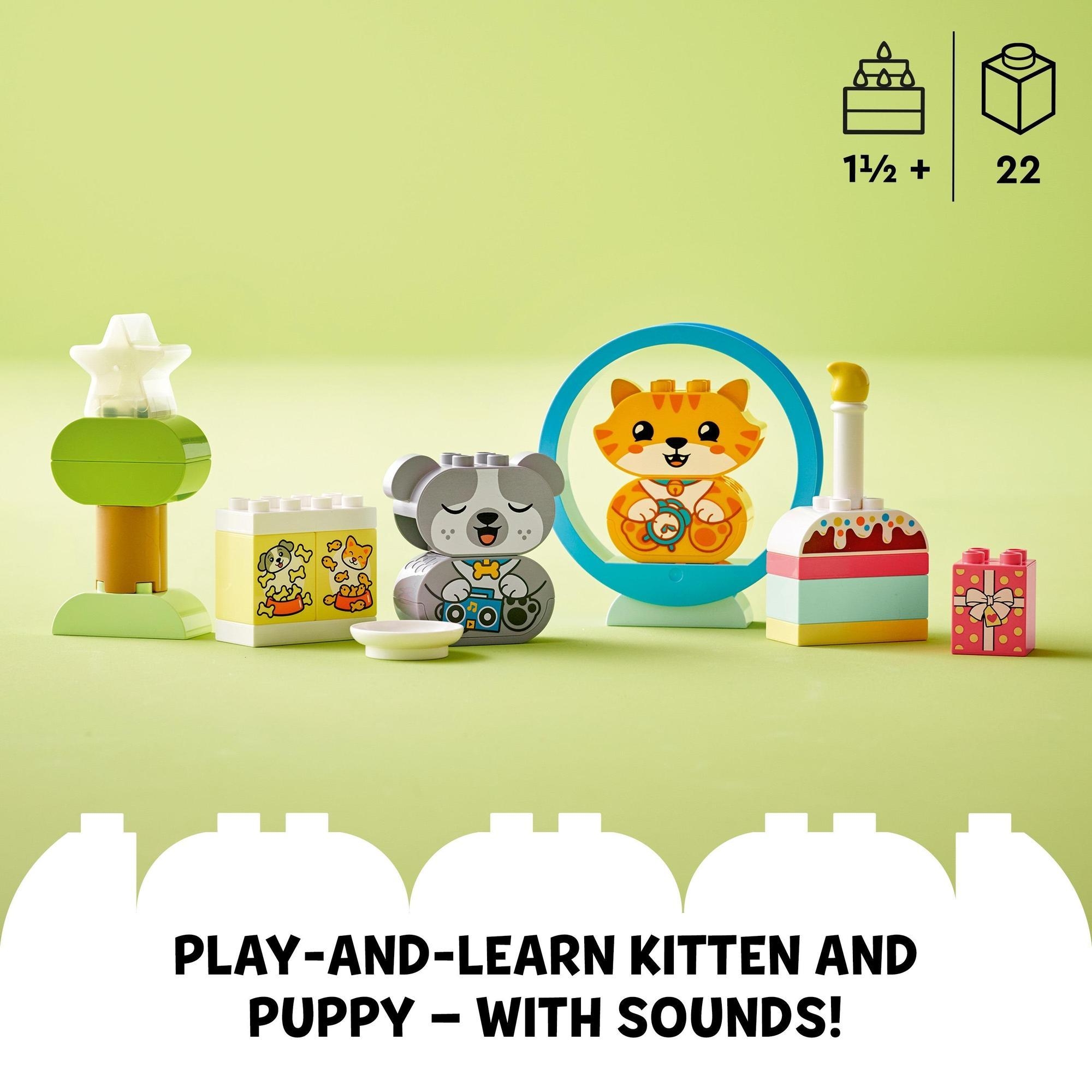 LEGO DUPLO 10977 Bộ đôi bạn cún và mèo kèm âm thanh (22 chi tiết)