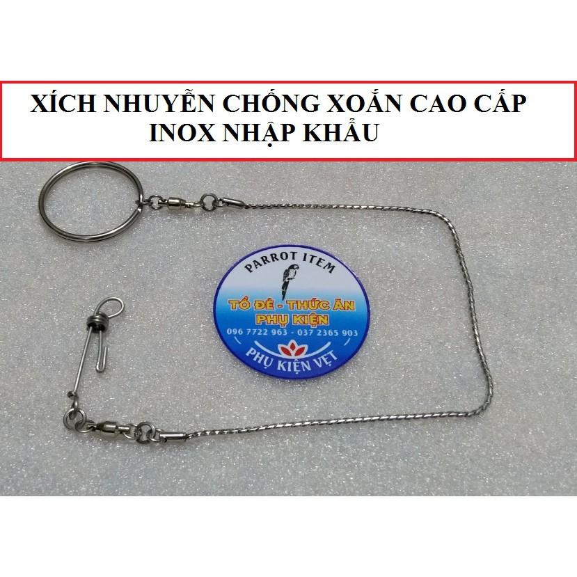 XÍCH CHỐNG XOẮN CAO CẤP 0.8 CHO MỌI DÒNG VẸT (CHƯA GỒM VÒNG CHÂN)