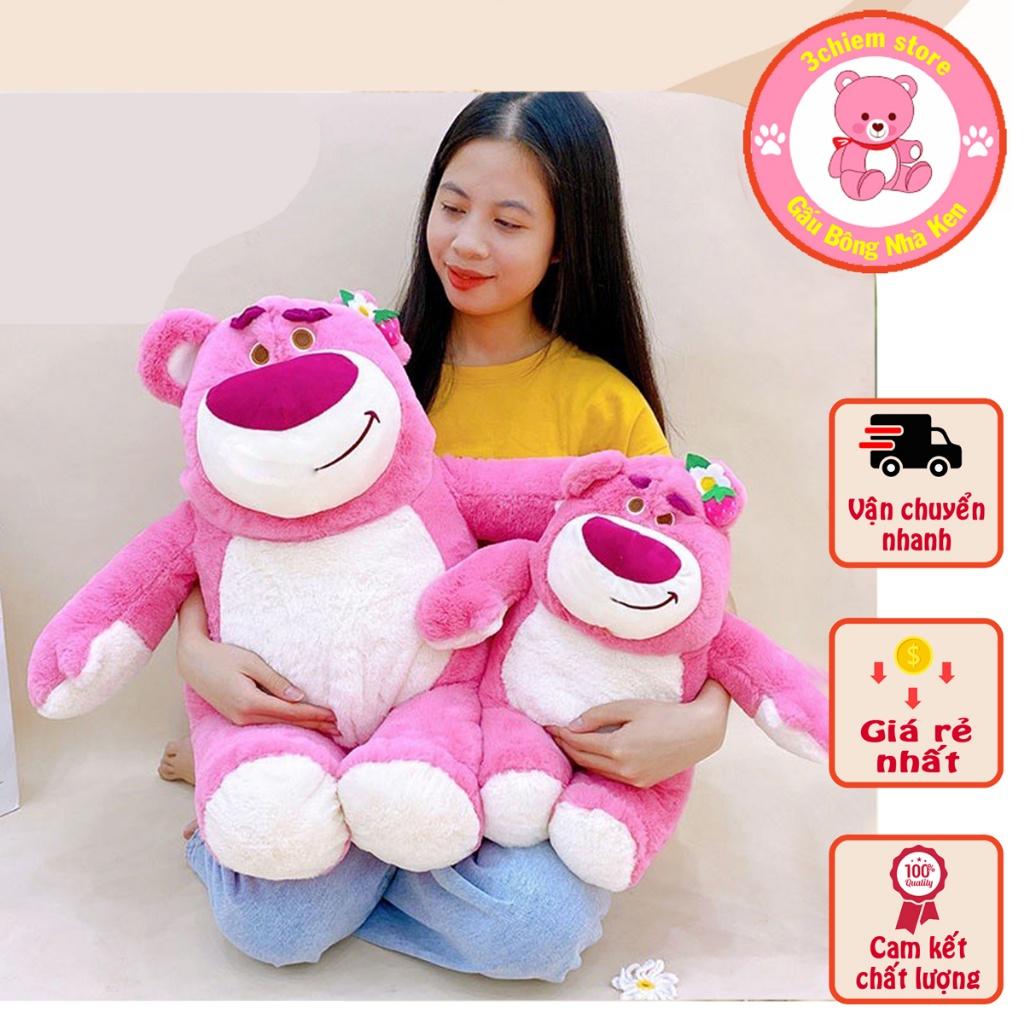 Gấu dâu ️Dáng Dứng nhạt size 105cm cao 90 cm - Gấu Lotso hàng nhập cao cấp có mùi thơm bông mịn