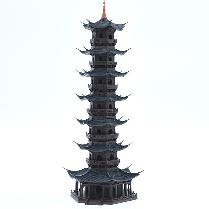 Mô hình tiểu cảnh CỔ THÁP 7 TẦNG - bán cạn - bể cá - hòn non bộ - terrarium - tinh xảo - chất lượng cao