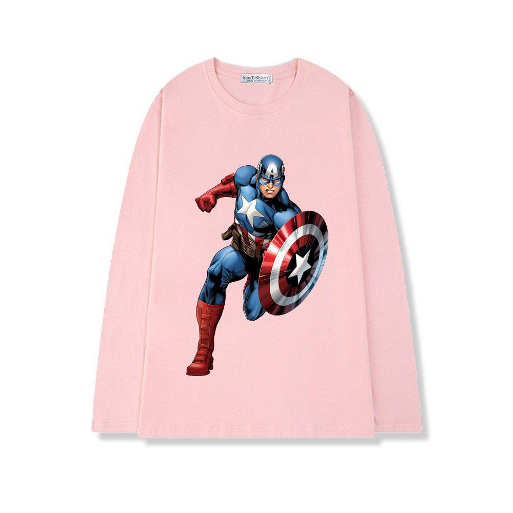 Áo thun tay dài form rộng unisex freesize nam nữ in hình Captain America - BND19