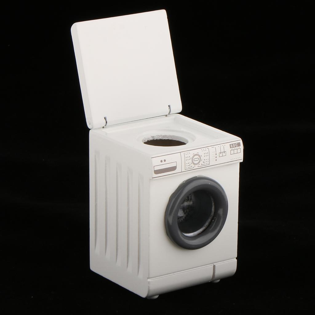 2x 1/12 Scale Washing Machine Model Baby Doll Home Appliance Scenery Decor