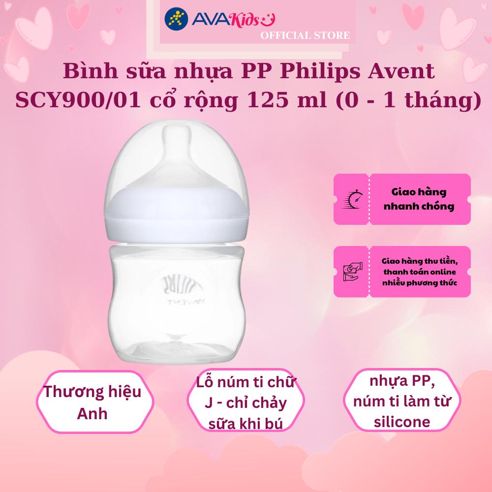 Bình sữa nhựa PP Philips Avent SCY900/01 cổ rộng 125 ml (0 - 1 tháng)