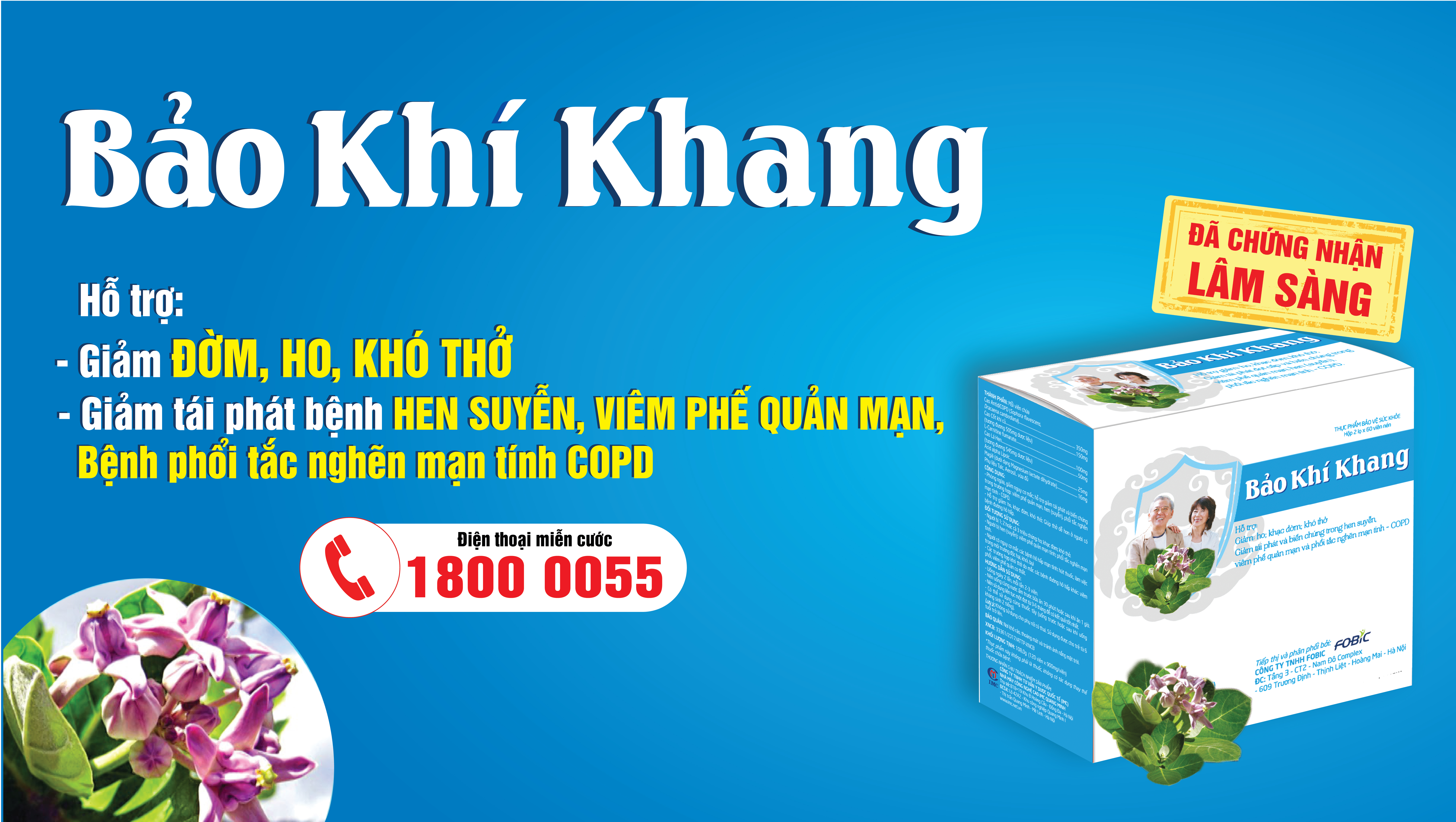 Thực Phẩm Bảo Vệ Sức Khoẻ Bảo Khí Khang Hỗ Trợ Giảm Đờm, Ho, Khó Thở; Hỗ Trợ Giảm Tái Phát: Hen Suyễn, Viêm Phế Quản Mạn, Phổi Tắc Nghẽn Mạn Tính - COPD