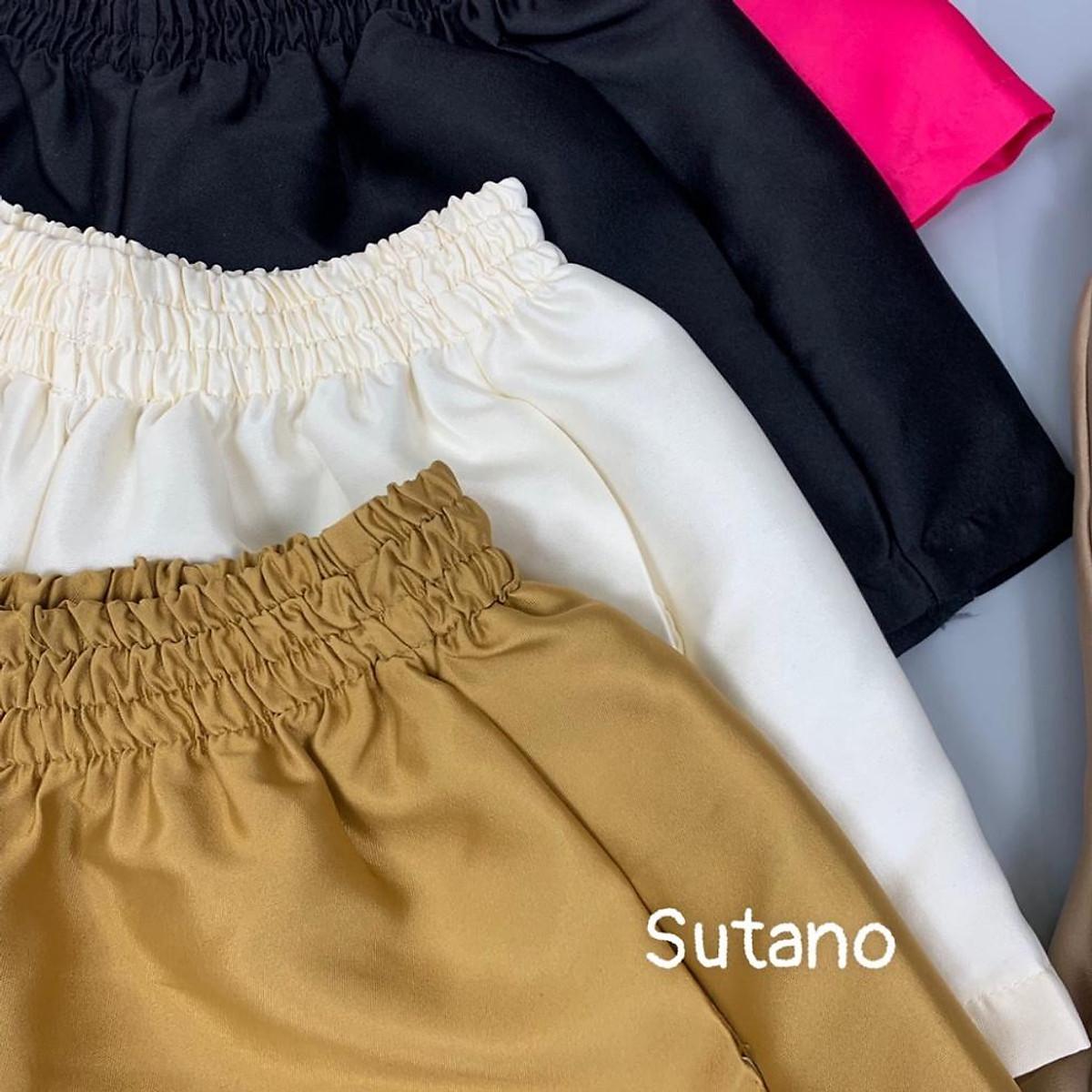 Quần đùi nữ tacta cạp chun, dáng short ống rộng phồng sooc cạp cao có túi 2 bên trẻ trung nhiều màu aloha