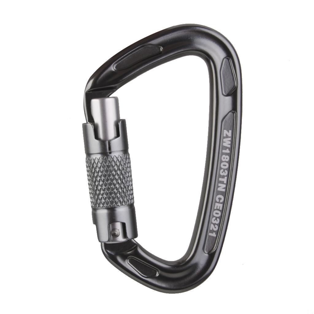4X Outdoor Safety Carabiner Auto Locking Climbing Rope 24KN Gray