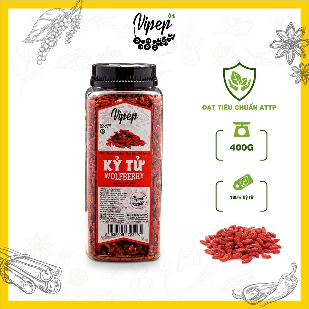 Kỷ tử Vipep đỏ đều 400g, dùng pha trà hoa cúc, uống đẹp da, bổ máu, dễ ngủ, sáng mắt