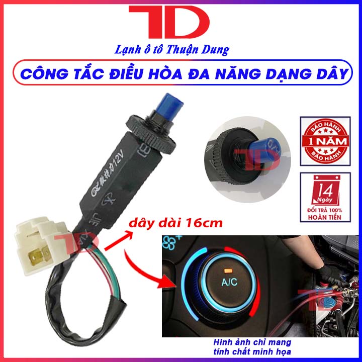 Công tắc điều hòa đa năng dạng dây KG013 rắc vuông 24V