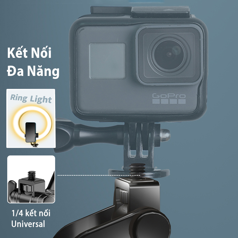 Gậy selfie CYKE A3 có tay cầm chụp ảnh, quay video livestream tự sướng với khung thân hợp kim bền, hỗ trợ đèn LED và tích điều khiển bluetooth từ xa 10 mét, Hàng chính hãng