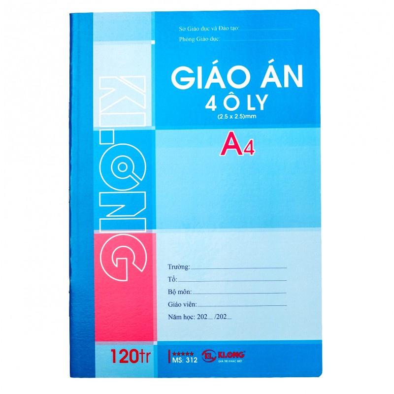 Sổ giáo án 4 ô ly A4 200 trang MS: 314