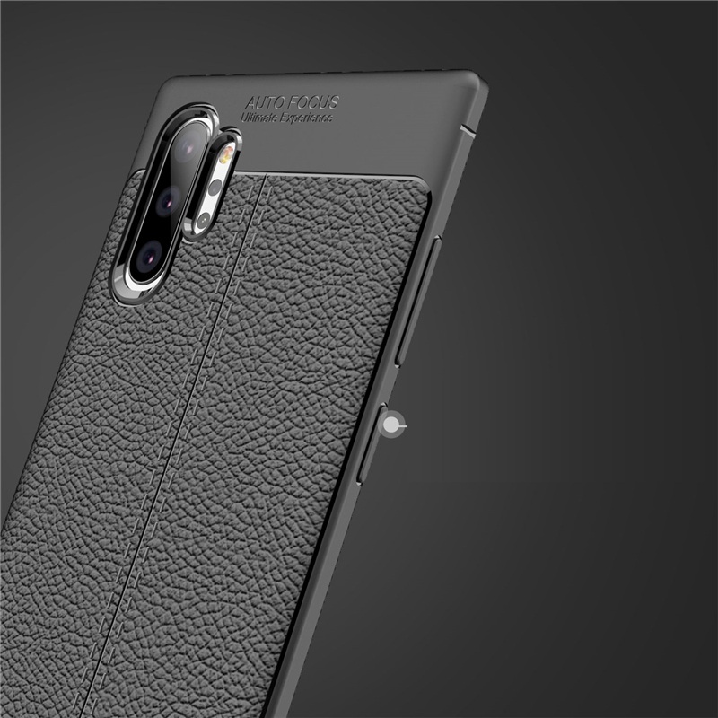 Ốp lưng silicon dẻo giả da Auto Focus cao cấp dành cho Samsung Note 10 Plus - Hàng chính hãng