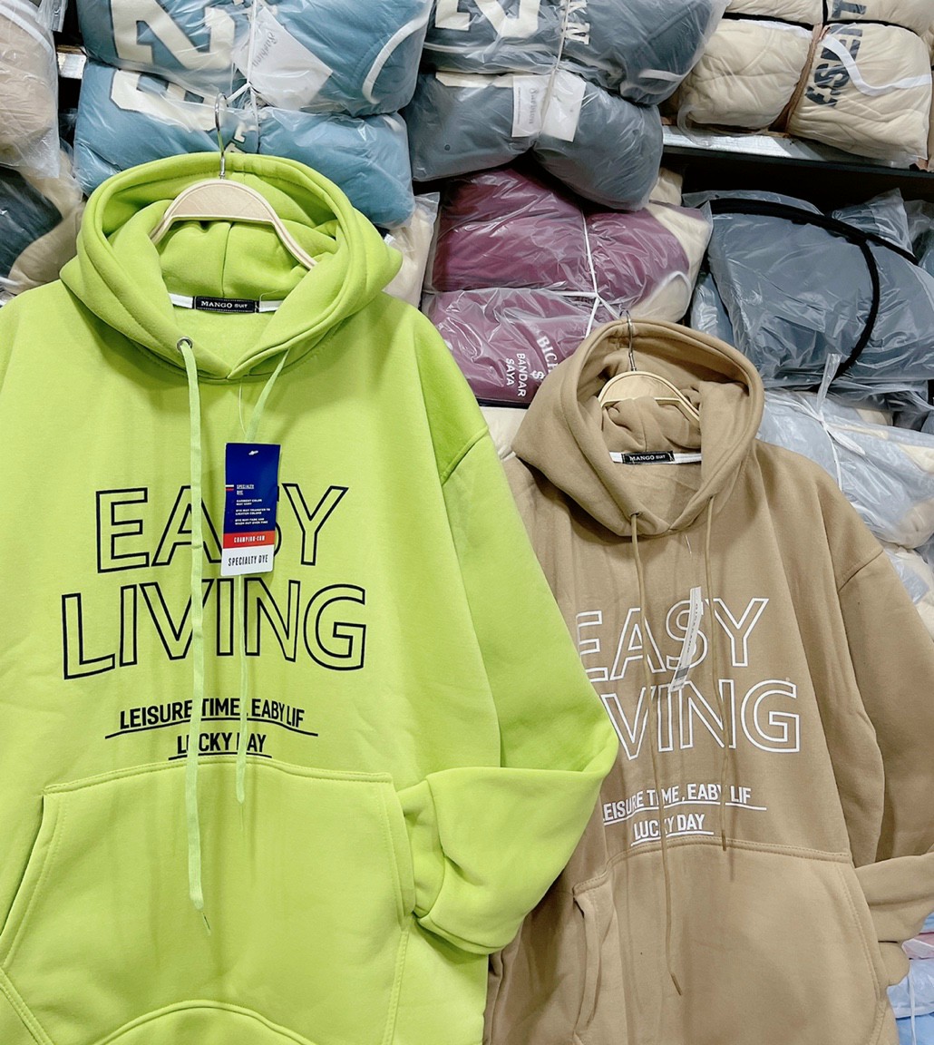 Áo hoodie nỉ ngoại logo easy living form to rộng dưới 90kg, Áo Hoodie EASY LIVING Với 5 Tone Màu Trendy, Áo Hoodie nỉ bông Easy Living unisex nam nữ nhiều màu (Ảnh thật/Có sẵn), Áo hoodie EASY LIVING mũ 2 lớp