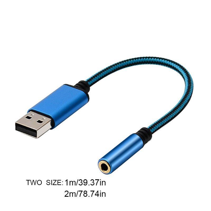 Dây cáp chuyển đổi tai nghe HSV 0.2m/1m 2In1 USB sang 3.5mm cho máy tính