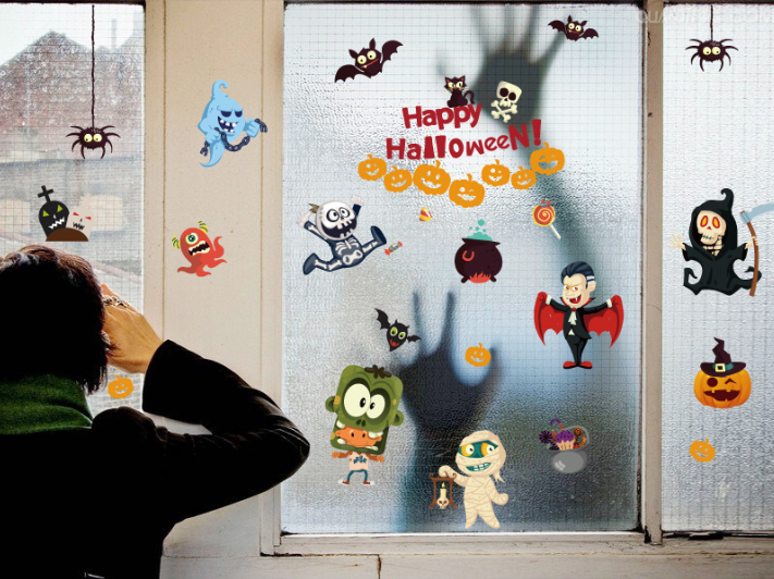Decal trang trí tường - Lễ Hội Halloween Bí Đỏ Thần Bí