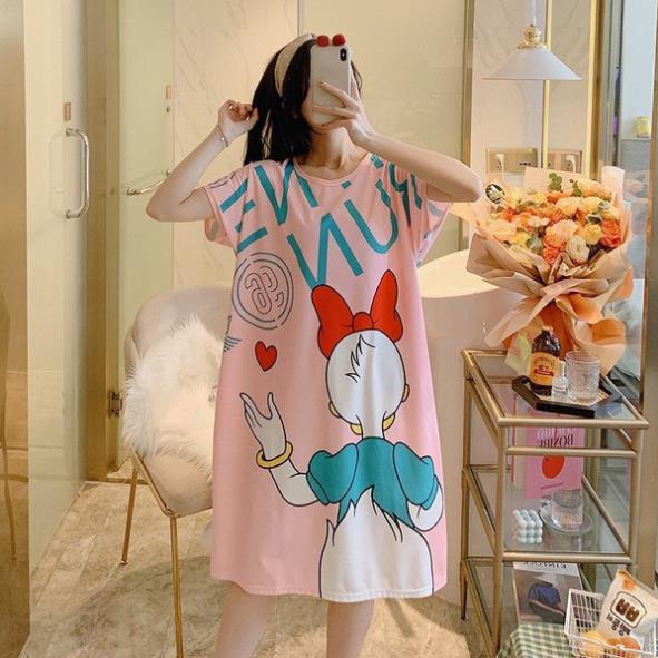 Váy Ngủ FREESHIP Váy Nữ Đẹp Dáng Suông Chất Cotton Mát, Mịn Họa Tiết Dễ Thương Siêu Rẻ Hàng Loại 1 Siêu Hót AN13 *