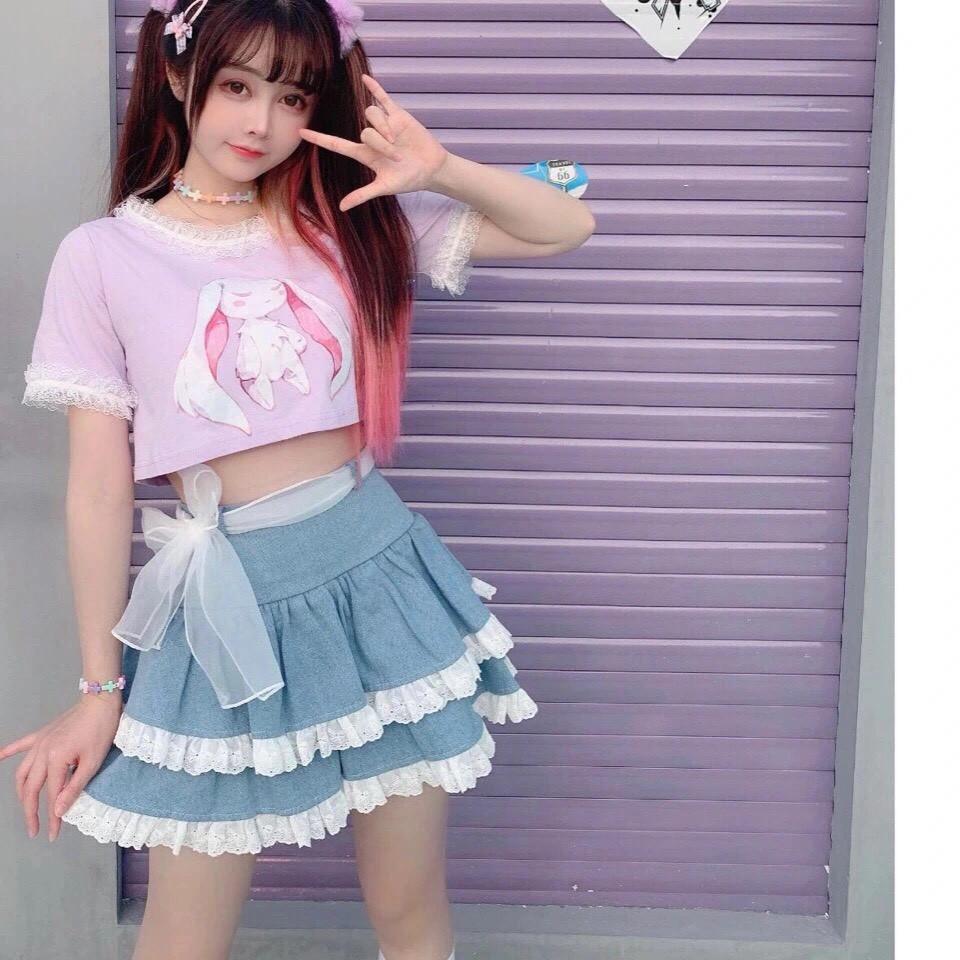Chân váy bèo hai tầng dễ thương