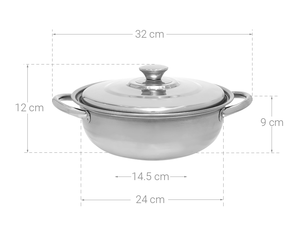 Nồi lẩu inox 24cm Rainy RNL 24-1DI5