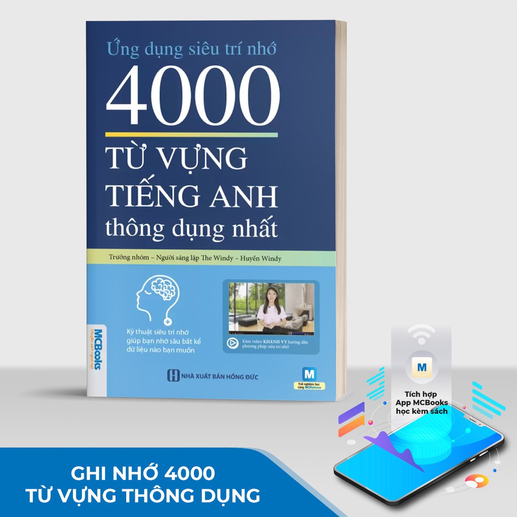 Sách Ứng Dụng Siêu Trí Nhớ 4000 Từ Vựng Tiếng Anh Thông Dụng Nhất Dành Cho Người Học Cơ Bản - Học Kèm App Online