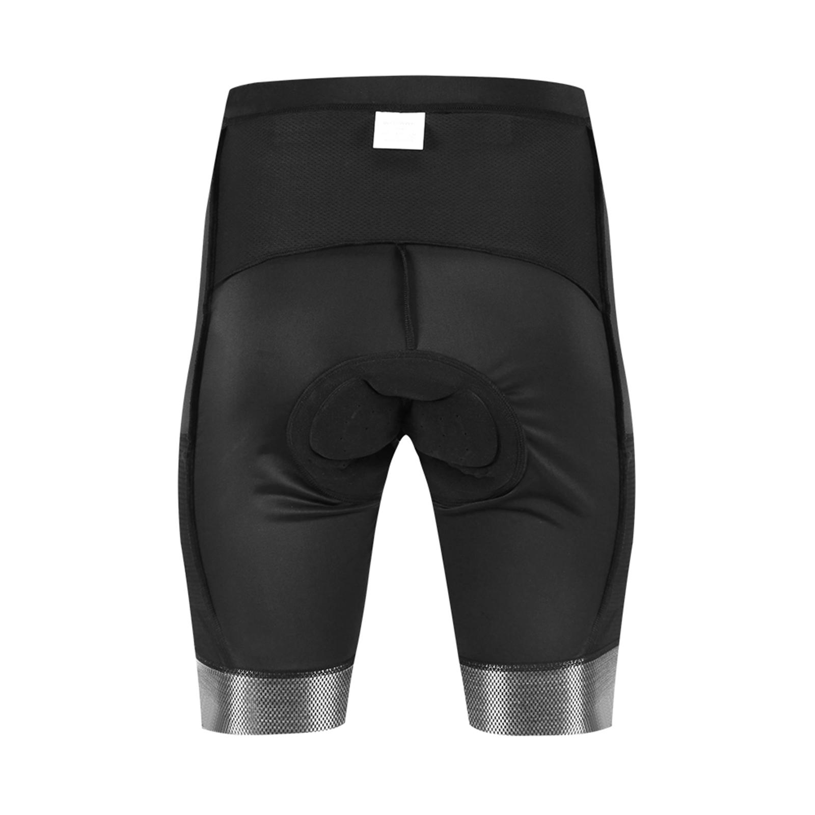 Men Padded Bike Shorts with Pocket and Reflective Strap, Men's Cycling Shorts Wide Waistband Biking Bicycle Pants Riding Trousers